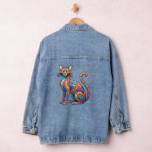 Multicolor Mozaïek grappig Cat 756 Denim Jacket (Hangar)