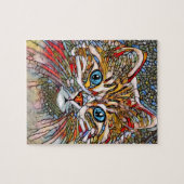 Multicolor Mozaïek Style Cat 699 digitale kunst Legpuzzel (Horizontaal)