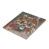 Multicolor Mozaïek Style Cat 699 digitale kunst Tegeltje (Zijkant)