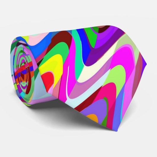 Multicolor mozaïekgolfpatroon #10 stropdas (Opgerold)