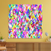 Multicolor mozaïekgolfpatroon #2 canvas afdruk (Insitu (Woonkamer))