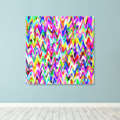 Multicolor mozaïekgolfpatroon #2 canvas afdruk (Insitu (Houten vloer))