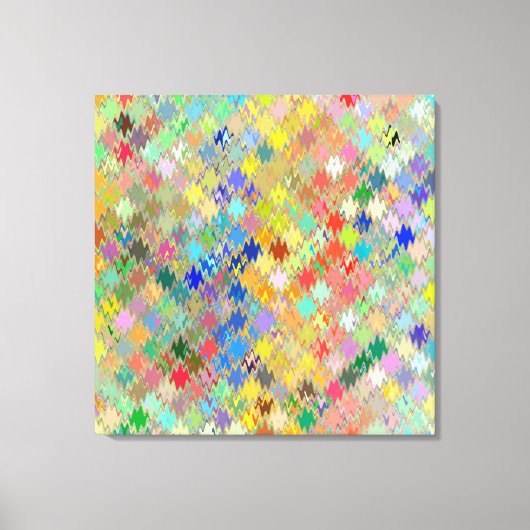 Multicolor mozaïekgolfpatroon #8 canvas afdruk (Voorkant)