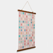 Multicolor Muted Squares Patroon Hangend Wandkleed (Gebogen)