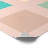 Multicolor Muted Squares Patroon Poster (Hoek)