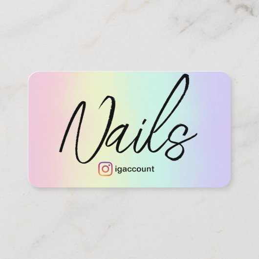 Multicolor nageltechnicus visitekaartje (Achterkant)