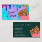 Multicolor Nail Tech Visitekaartje (Voorkant / Achterkant)