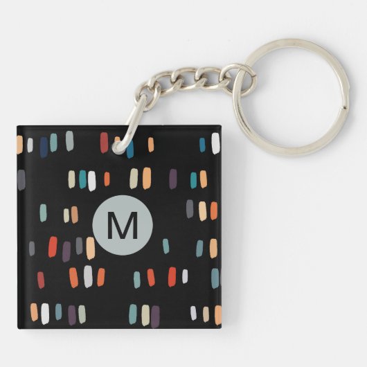 Multicolor onregelmatige rechthoeken sleutelhanger (Achterkant)