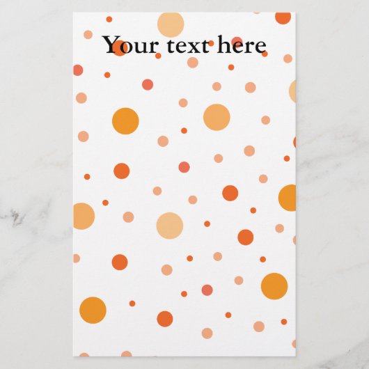 Multicolor oranje polka-punten briefpapier (Voorkant)