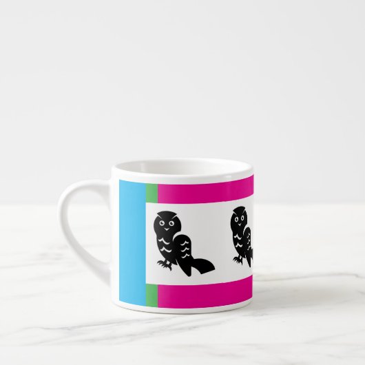 Multicolor Owl Espresso Mug Espresso Kop (Links)