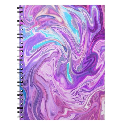 Multicolor Paars marmer Spiral Notitieboek (Voorkant)