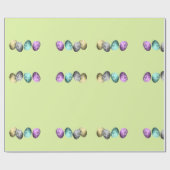 Multicolor Paaseieren op groen Cadeaupapier (Vlak)