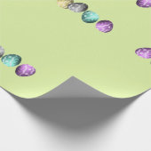 Multicolor Paaseieren op groen Cadeaupapier (Hoek)