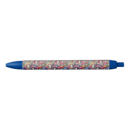 Multicolor paddenstoel w monogram zwarte inkt pen
