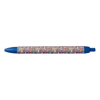 Multicolor paddenstoel w monogram zwarte inkt pen