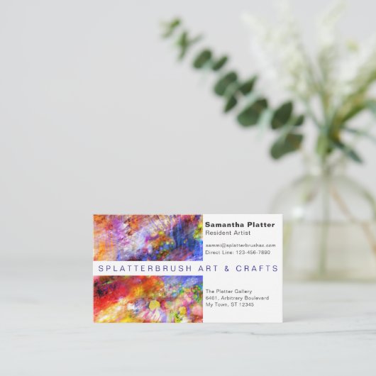 Multicolor Paint Splash Artist Creative Visitekaartje (Staand voorkant)