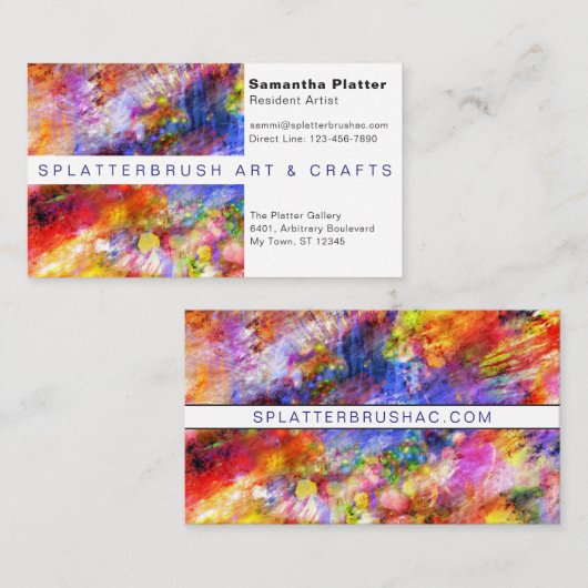 Multicolor Paint Splash Artist Creative Visitekaartje (Voorkant / Achterkant)