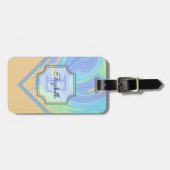 Multicolor Paint Swirl | Monogram Initiaal Bagagelabel (Voorkant horizontaal)