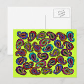 Multicolor Paisley Briefkaart (Voorkant / Achterkant)