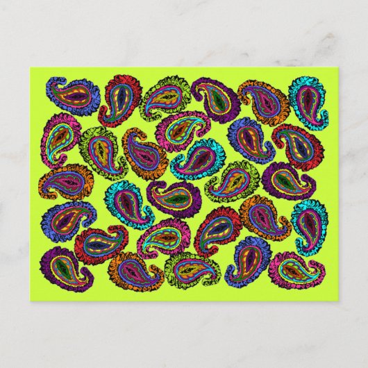 Multicolor Paisley Briefkaart (Voorkant)