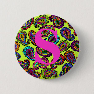 Multicolor Paisley Ronde Button 5,7 Cm