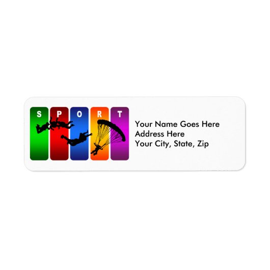 Multicolor Parachuting Emblem Etiket (Voorkant)