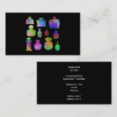 Multicolor parfumeflessen. visitekaartje (Voorkant / Achterkant)