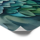 Multicolor Parrot Bloemen Waterverf Kunst Poster (Hoek)