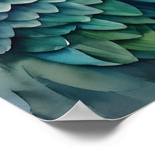 Multicolor Parrot Bloemen Waterverf Kunst Poster (Hoek)