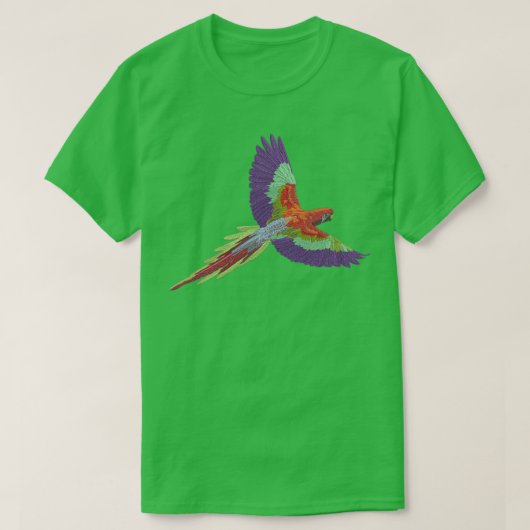 Multicolor Parrot Embroidery T-shirt (Design voorkant)