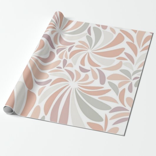 Multicolor Pastel Abstract Bloemrijk Botanisch Cadeaupapier (Uitgerold)