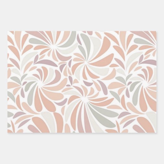 Multicolor Pastel Abstract Bloemrijk Botanisch Inpakpapier Vel (Voorkant 3)