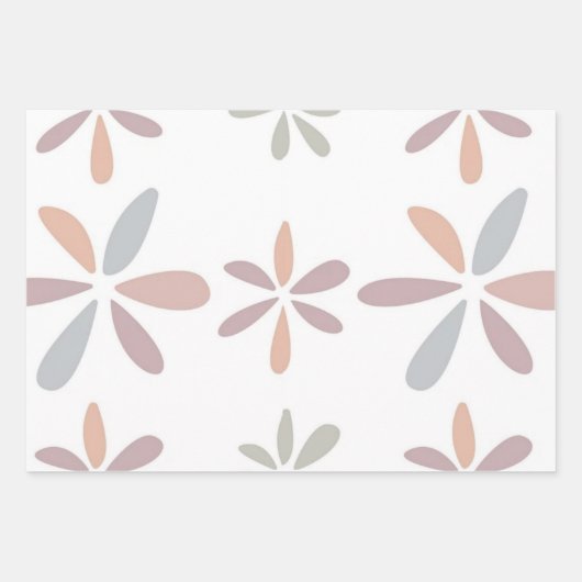 Multicolor Pastel Abstract Bloemrijk Botanisch Inpakpapier Vel (Voorkant 2)