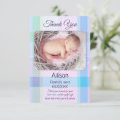 Multicolor Pastel Baby Foto Hartelijk dank Bedankkaart (Staand voorkant)