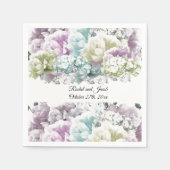 Multicolor Pastel Bouquet Wedding Paper Napkins Servet (Voorkant)