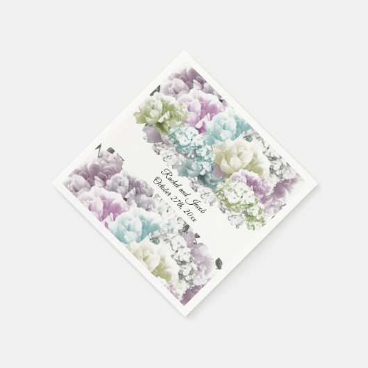 Multicolor Pastel Bouquet Wedding Paper Napkins Servet (Hoek)