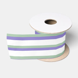 Multicolor Pastel Paars, groen, wit lint
