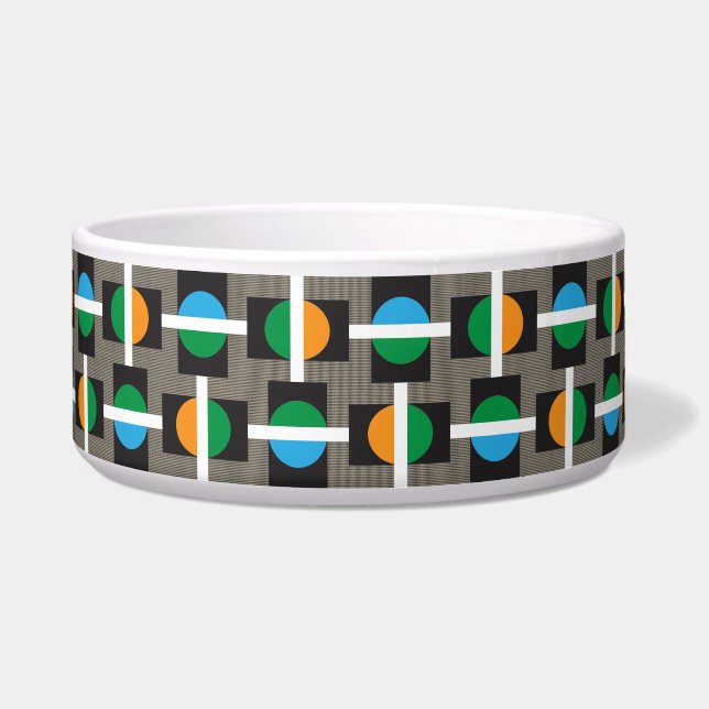 Multicolor patroonhondenkom - Avenue 3 Voerbakje (Voorkant)