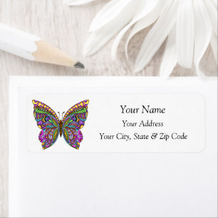 Multicolor Pattern Butterfly Etiket