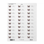 Multicolor Pattern Butterfly Etiket (Full Sheet)