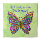 Multicolor Pattern Butterfly Tegeltje (Voorkant)