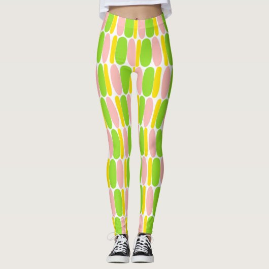 Multicolor Pattern Colorful Shapes Leggings (Voorkant)
