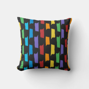 Multicolor Pattern op Black Kussen