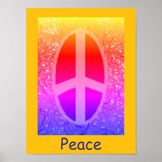 Multicolor Peace Sign Poster (Voorkant)