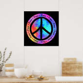Multicolor Peace Sign-Poster Poster (Keuken)