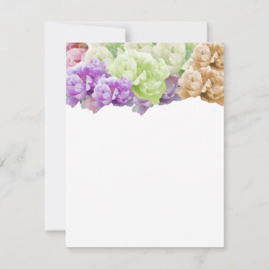 Multicolor Peonies Reply Kaart (Achterkant)