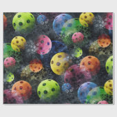 Multicolor Pickleballen Cadeaupapier (Vlak)