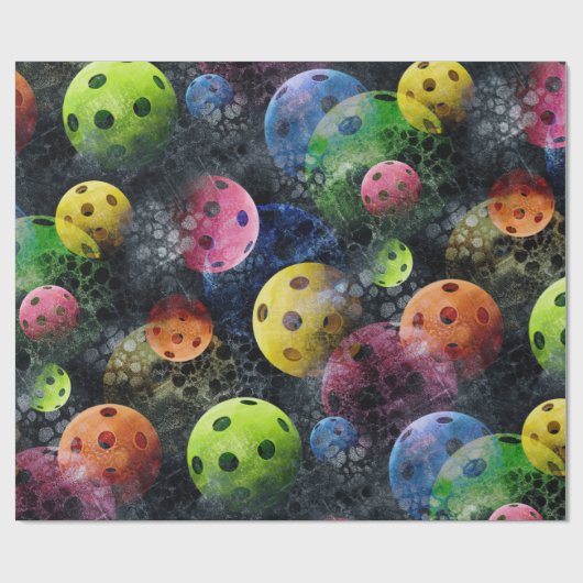 Multicolor Pickleballen Cadeaupapier (Vlak)
