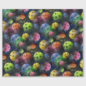 Multicolor Pickleballen Cadeaupapier (Vlak)