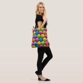 Multicolor Pickleballen op zwart Tote Bag (Op model)
